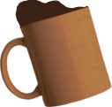 The Coffee Mug Titled In A Way That Makes It Seem Like The Coffee's Spilling